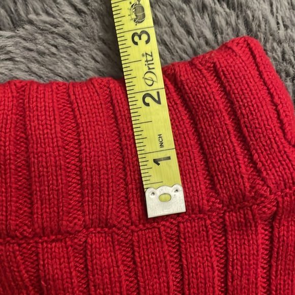 Bebe Statement Sleeve Red Turtleneck Sweater - Picture 9 of 10